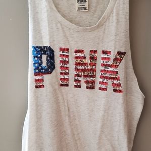 PINK sequin muscle tank